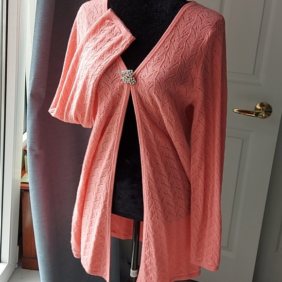Garnet Hill lacey cashmere cardigan - Picture 8 of 15